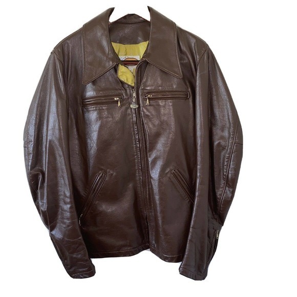 Bates Leather Motorcycle Jacket Size 42 - Picture 1 of 13